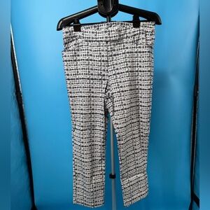 Christopher & Banks Black and White Patterned Women Stretch Pull On Pants Sz 14
